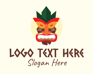 Polynesian - Tribal Tiki Mask logo design
