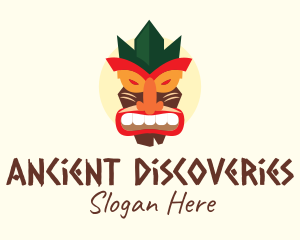 Tribal Tiki Mask logo design