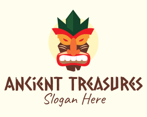 Tribal Tiki Mask logo design