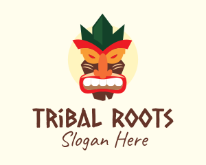 Tribal Tiki Mask logo design