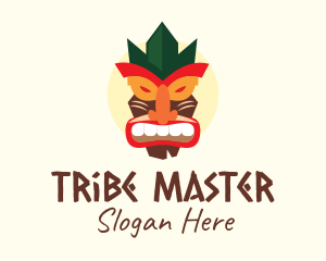 Chieftain - Tribal Tiki Mask logo design