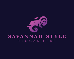 Savannah - Elephant Tusk Zoo logo design