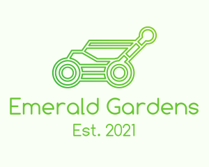 Outline Lawn Mower logo design