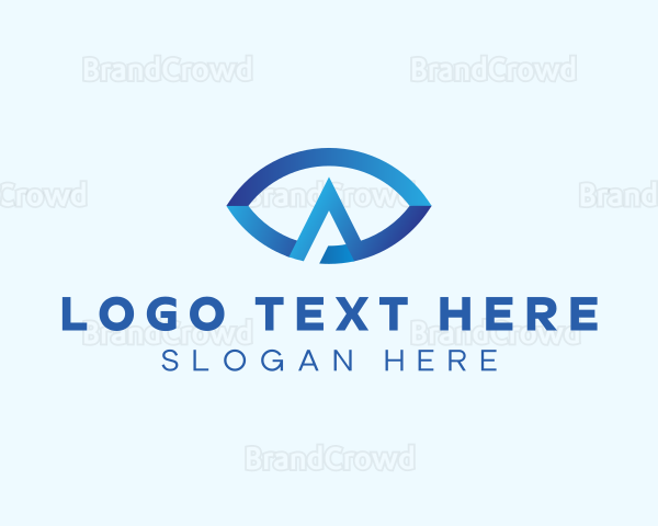 Blue Eye Letter A Logo