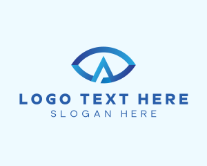 Vision - Blue Eye Letter A logo design