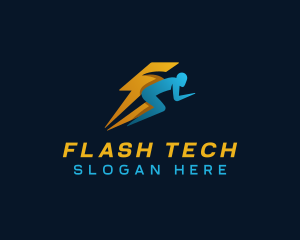 Flash - Human Lightning Flash logo design