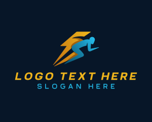 Voltage - Human Lightning Flash logo design