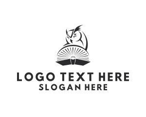 Story Book - Owl Book Library logo design