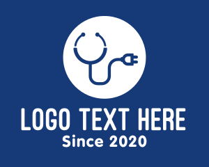 Auscultation - Medical Stethoscope Plug logo design