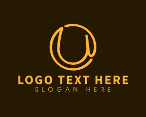 Calligraphic - Cursive Letter U Spa logo design