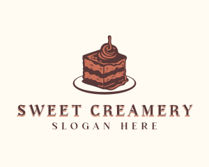 Chocolate Cake Dessert logo design