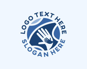 Globe Hands Volunteer logo design