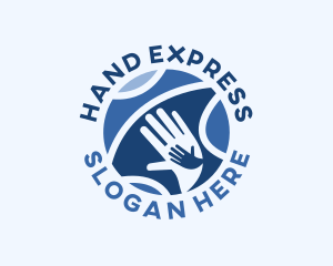 Globe Hands Volunteer logo design