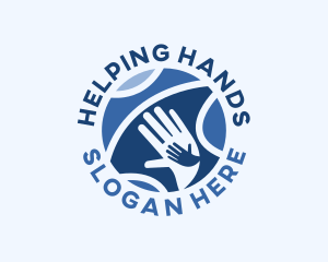Globe Hands Volunteer logo design
