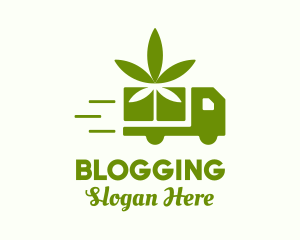 Delivery Van - Cannabis Leaf Truck logo design