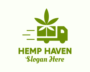 Cannabis Leaf Truck logo design