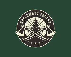 Axe Forest Logging logo design