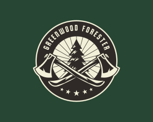 Axe Forest Logging logo design