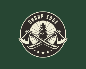 Axe Forest Logging logo design