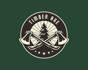 Axe Forest Logging logo design