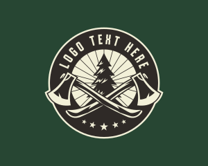 Axe Tree Logging Logo