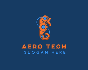 Tech Robot Seahorse logo design