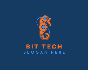 Tech Robot Seahorse logo design