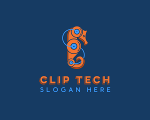 Tech Robot Seahorse logo design