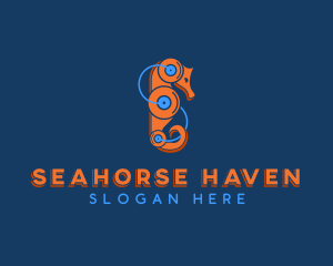 Seahorse - Tech Robot Seahorse logo design