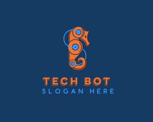 Tech Robot Seahorse logo design