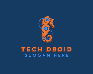 Droid - Tech Robot Seahorse logo design