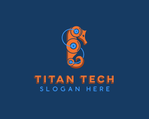 Tech Robot Seahorse logo design