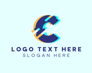 Lettermark - Animation Glitch Letter C logo design