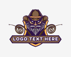 Moustache - Cowboy Bandit Gaming logo design