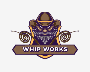 Whip - Cowboy Bandit Gaming logo design