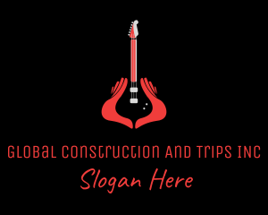Musical - Guitar Hand Instrument logo design