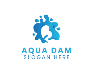 Dam - Water Splash Letter B logo design