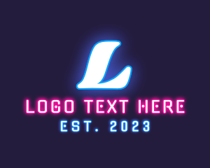 Gamble - Neon Light Club Bistro logo design