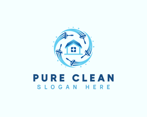 Real Estate Cleaning Roof logo design