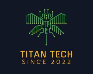 Tech Circuit Bug logo design