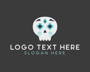 Festival - Floral Festive Skull logo design