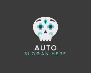 Floral Festive Skull Logo