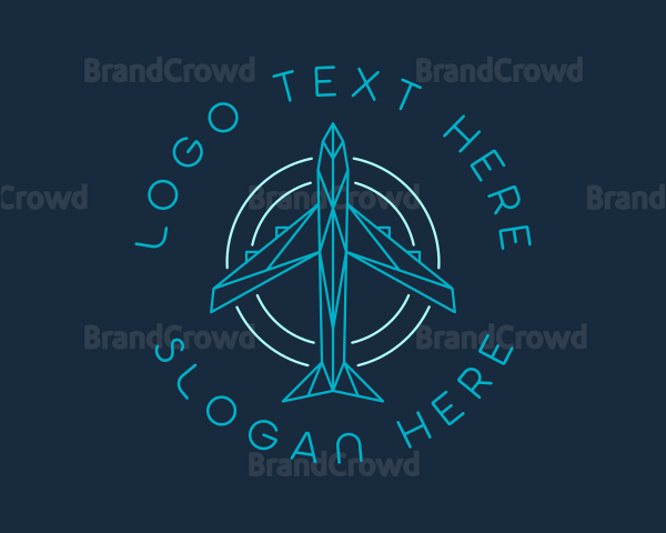 Geometric Flying Airplane Logo