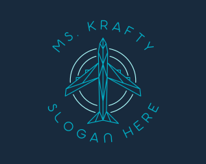 Shipping - Geometric Flying Airplane logo design