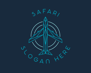 Aerial - Geometric Flying Airplane logo design