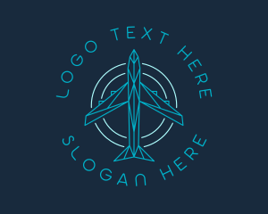 Geometric Flying Airplane  Logo