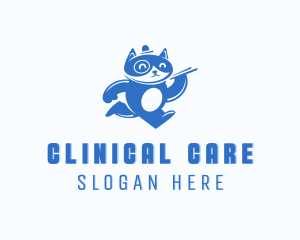 Running Cat Animal logo design