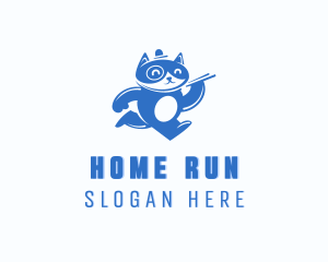 Running Cat Animal logo design