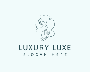 Luxury Jewelry Lady logo design