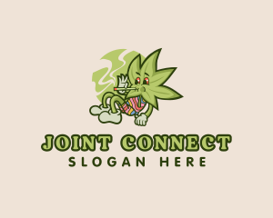 Joint - Hippie Smoking Weed logo design